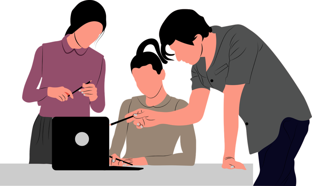 A team working in collaboration