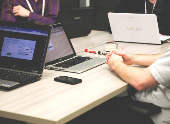 Professionals working in a modern office